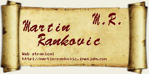 Martin Ranković vizit kartica